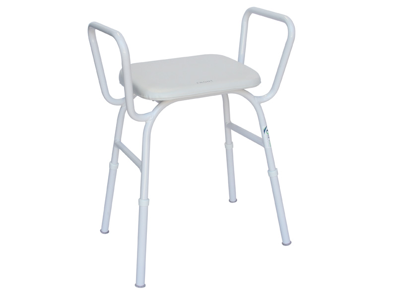 Padded shower chair outlet with arms